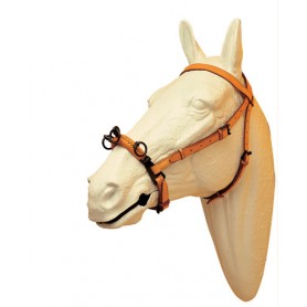 Cowboy Serreta Bridle Mehis Leather With Brown Lined 3 Pillar Bridle