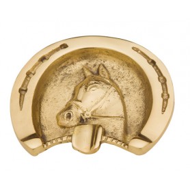 Horseshoe Ashtray With Golden Horse Head