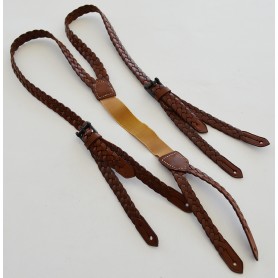 Braided leather braces (4) "A.S." (4) Avell
