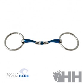 Filete Sefton Royal Blue Anilla Embocadura Partida Doble Curva Grosor 14 Mm